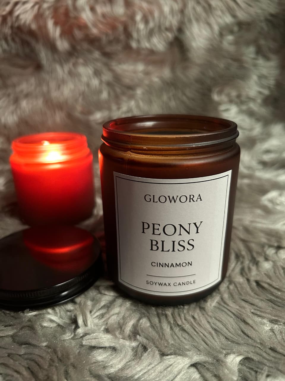 Glowora Premium Amber Glass Scented Candle Jar