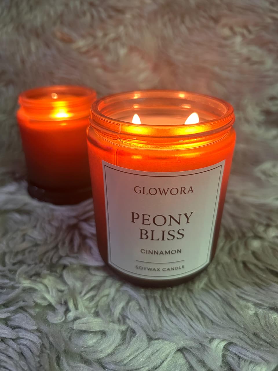 Glowora Premium Amber Glass Scented Candle Jar
