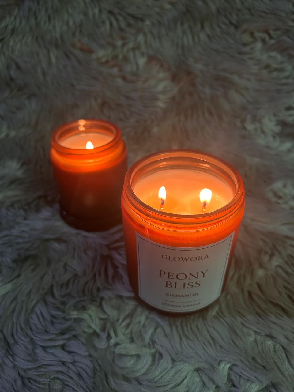 Glowora Premium Amber Glass Scented Candle Jar