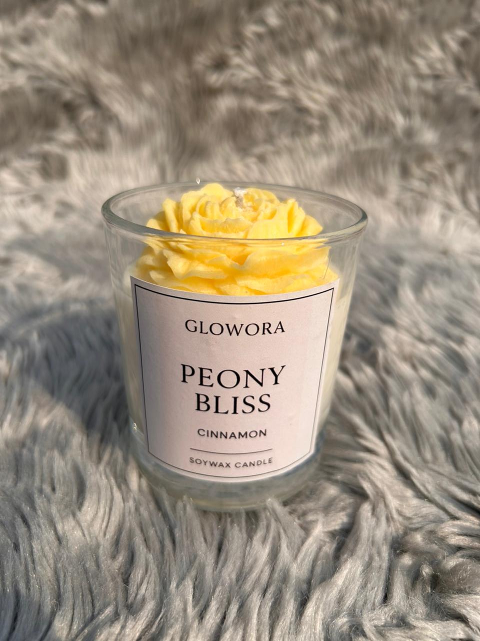 GlowOra Peony Bliss Rose Glass Jar Candle