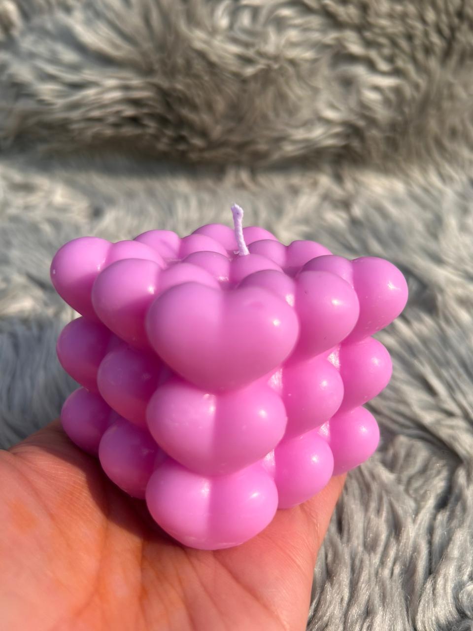 Glowora Heart Bubble Mold Candle