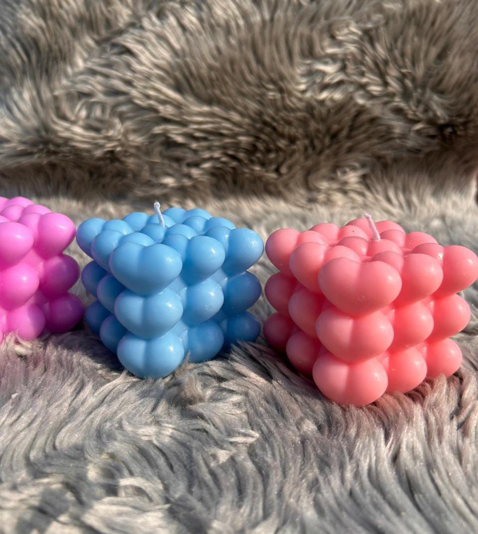 Glowora Heart Bubble Mold Candle