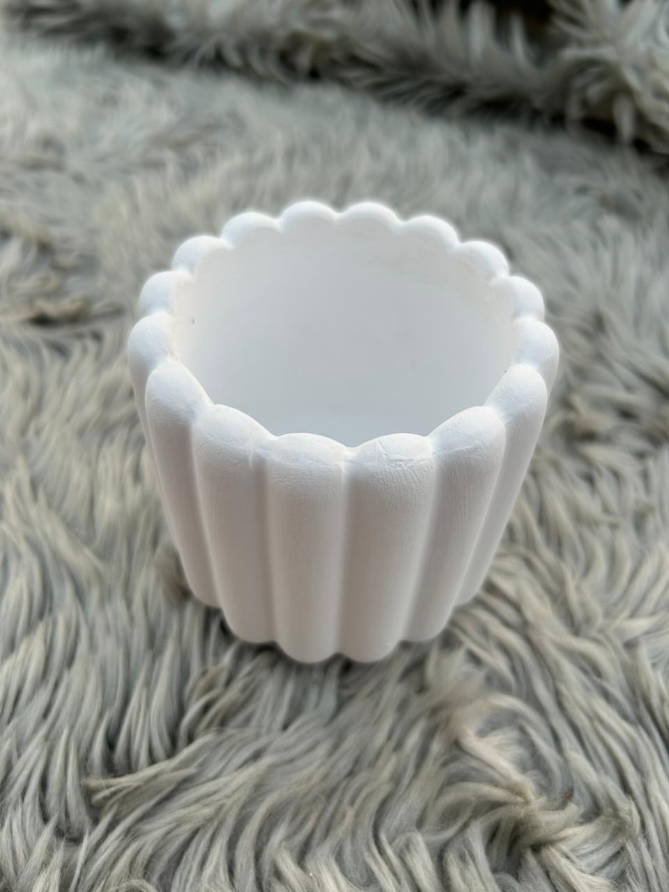 Handmade Jesmonite Fluted Container
