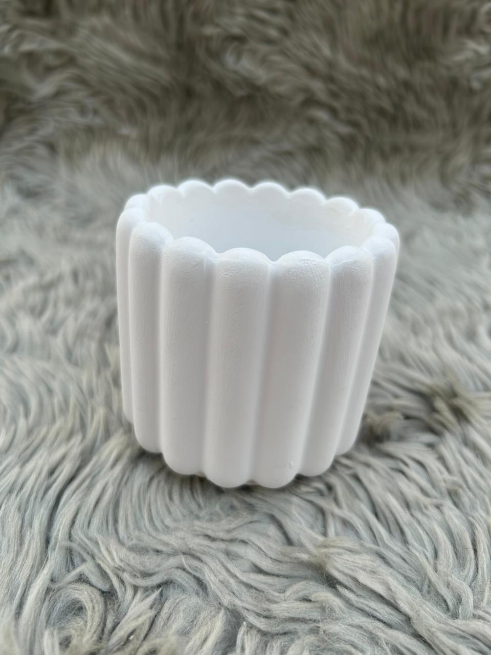 Handmade Jesmonite Fluted Container