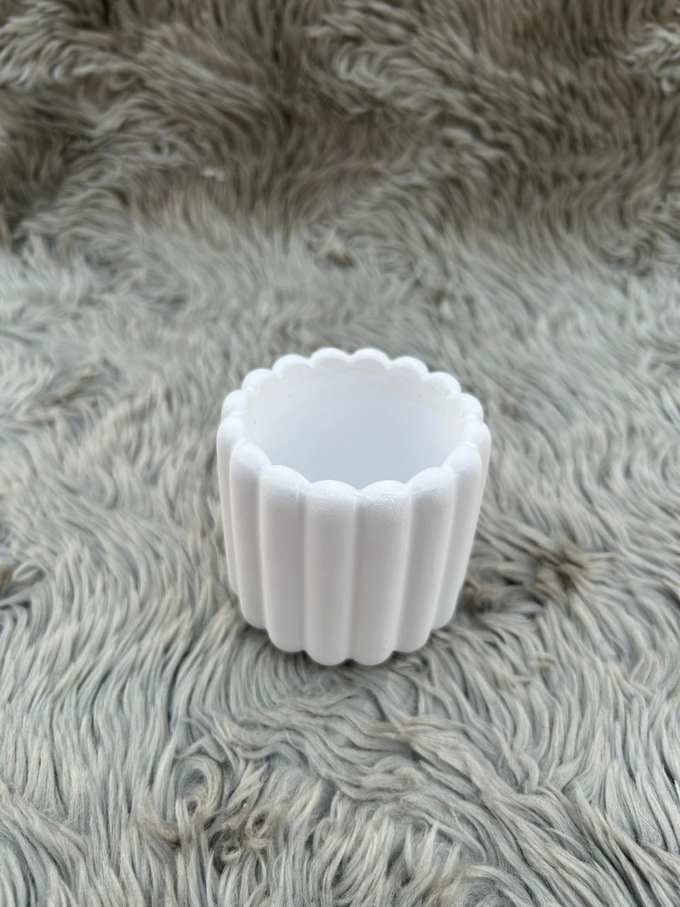 Handmade Jesmonite Fluted Container