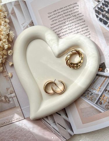 Handmade Jesmonite Heart Tray